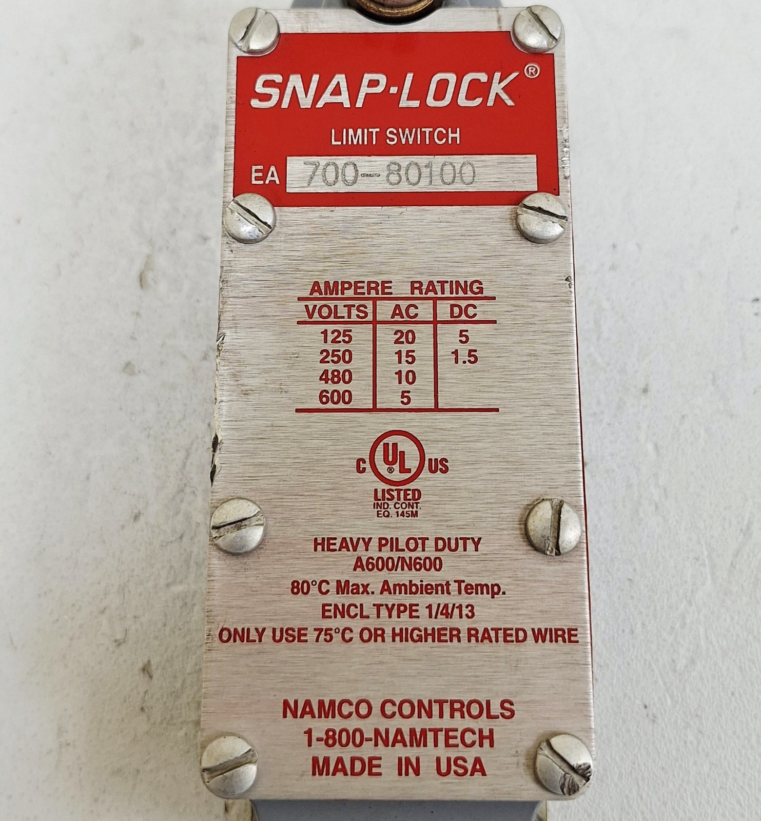 Namco Controls 700-80100 Snap-Lock Limit Switch