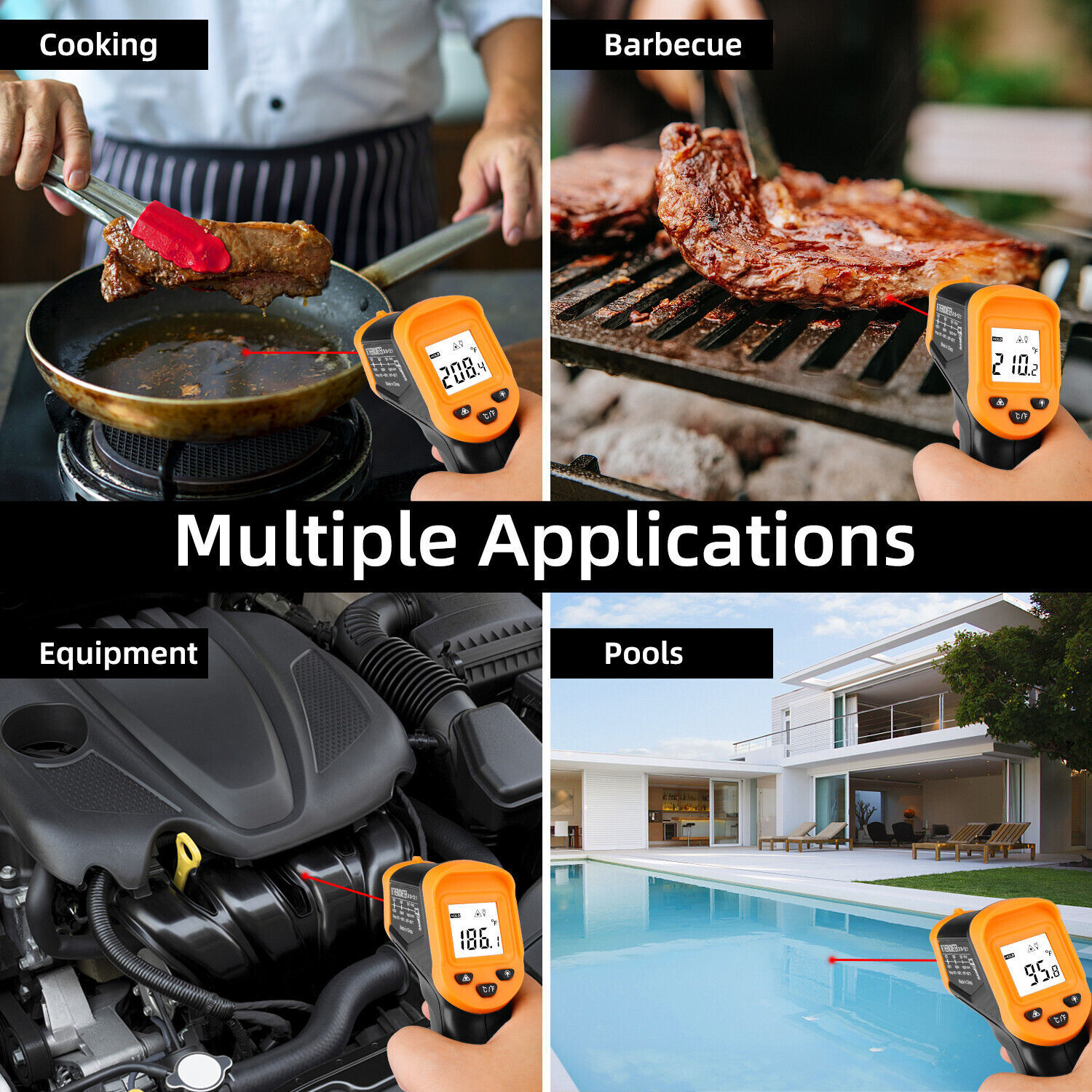 IR Infrared Laser Thermometer Temperature Gun Temp Measurement Meter Cooking US