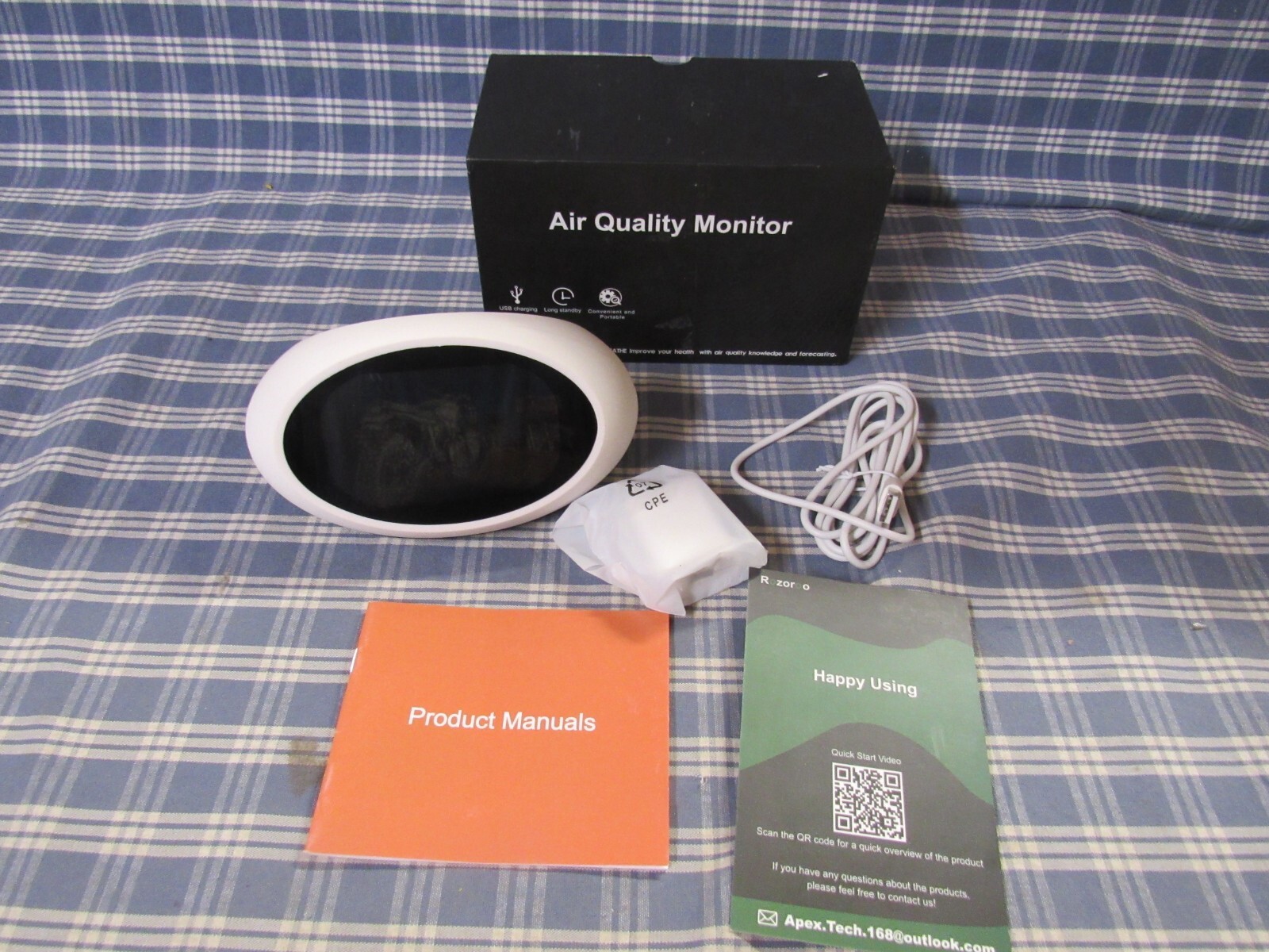 Rozoroo 12-in-1 Portable Air Quality Monitor CO2 PM1.0 HCHO (Open Box) FREE SHIP