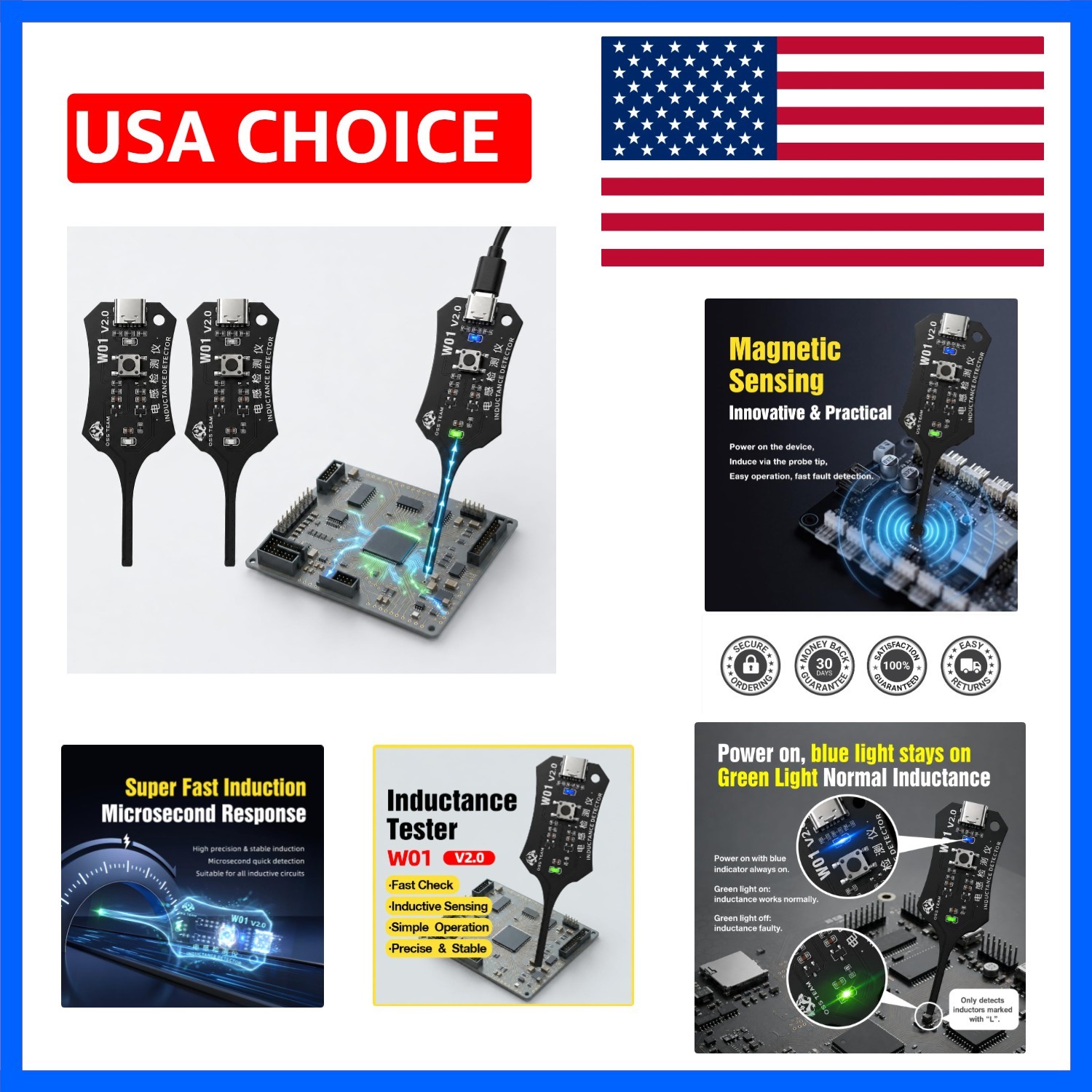Electromagnetic Inductance Tester 2 Pcs, in-Circuit Inductor Tester, Inductio…