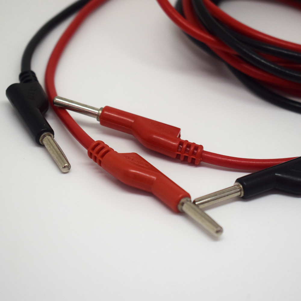 2pairs 2M/6.6FT Silicone High Voltage Dual 4mm Banana Plug Test Leads Cable R+B