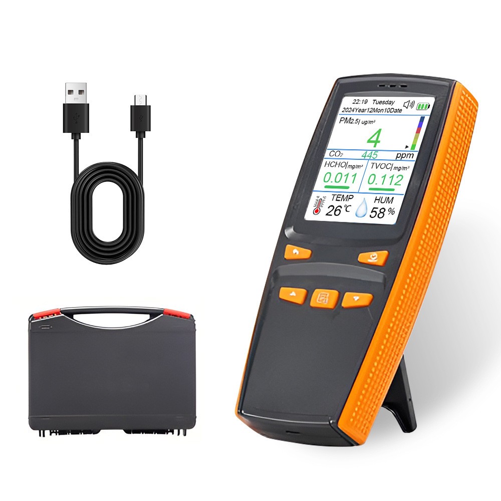 Wild Blue Handheld CO2 PM2.5 Air Quality Monitor Analyzer with Data Logging