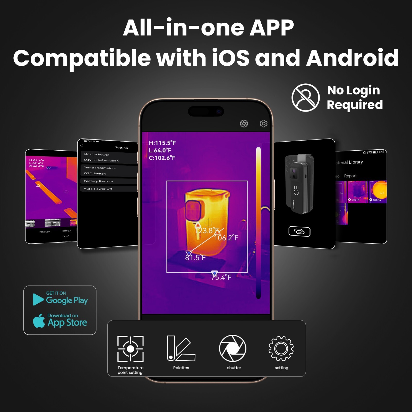Super Resolution 512×384 Infrared Thermal Camera Android & iOS Imager Camera