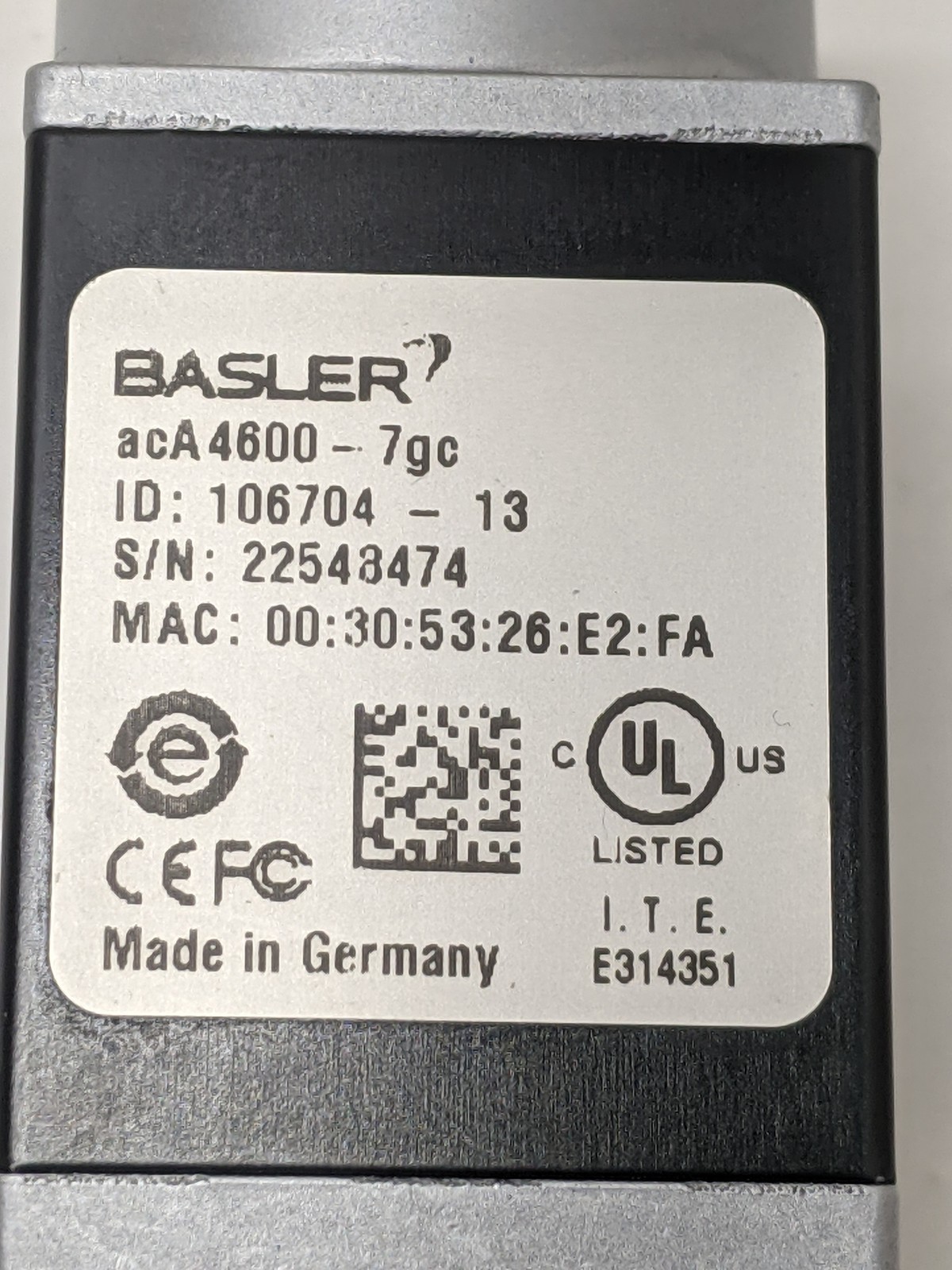 Basler acA4600-7gc 14MP Color CMOS GIGE Industrial Machine Vision Camera