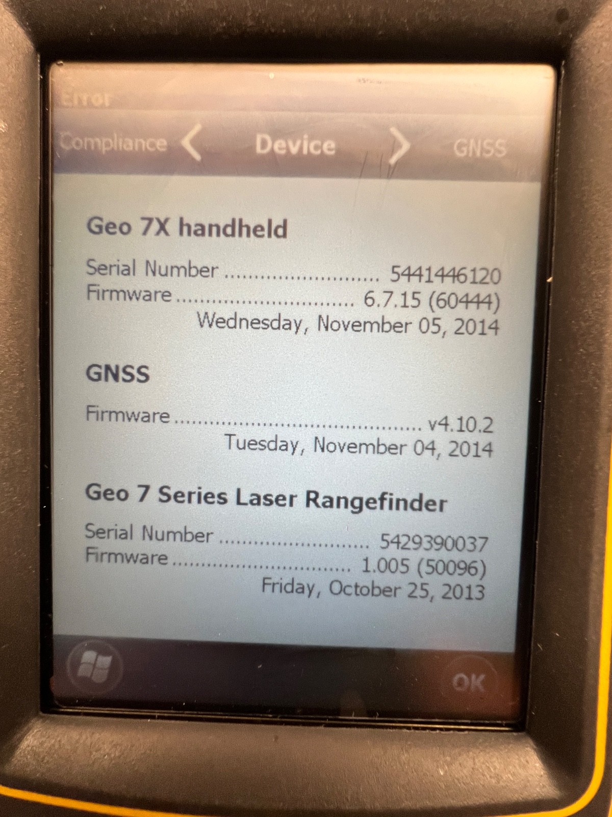 New in box (12/ 2014) Trimble Geo 7X – rangefinder, car charger, monopole, more!