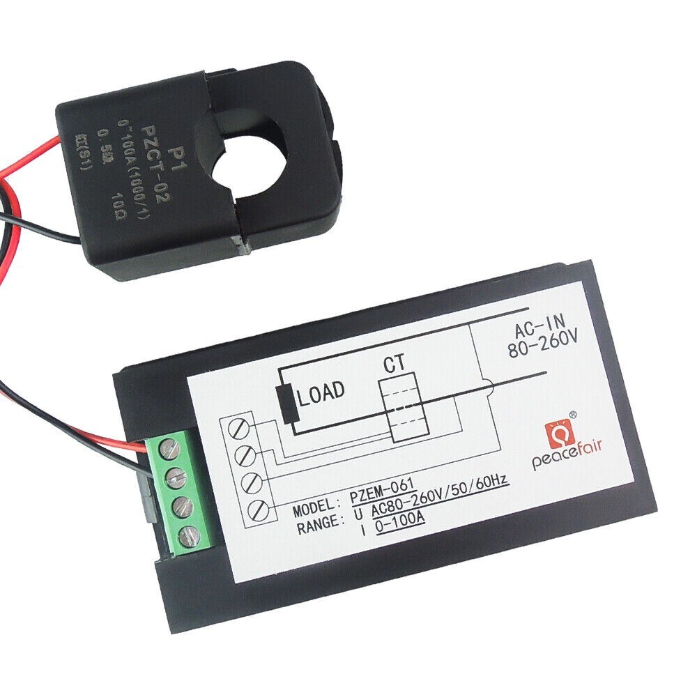 AC 20A 100A Digital Panel Meter Monitor Watt Kwh Power Energy Voltmeter Ammeter