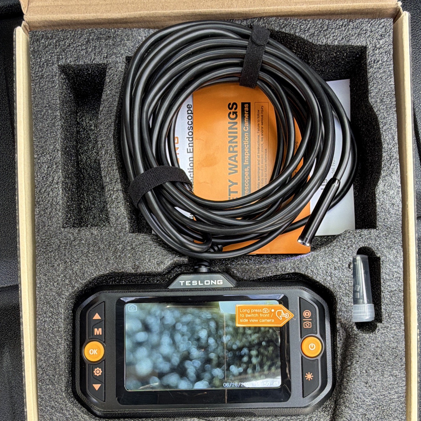 Teslong TS43 Dual Lens 1080P Digital Borescope 5m 8mm LCD 8X Zoom