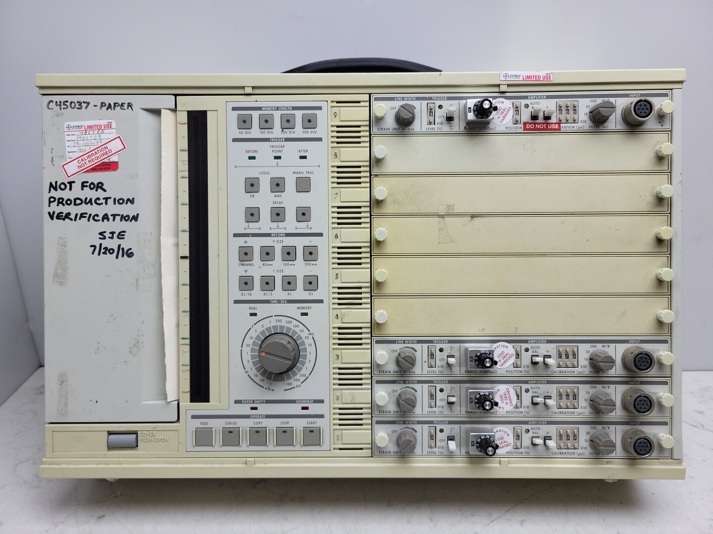 Soltec TA200-938 Portable AC Powered Thermal Array Recorder w/ Kyowa DB-120 Box