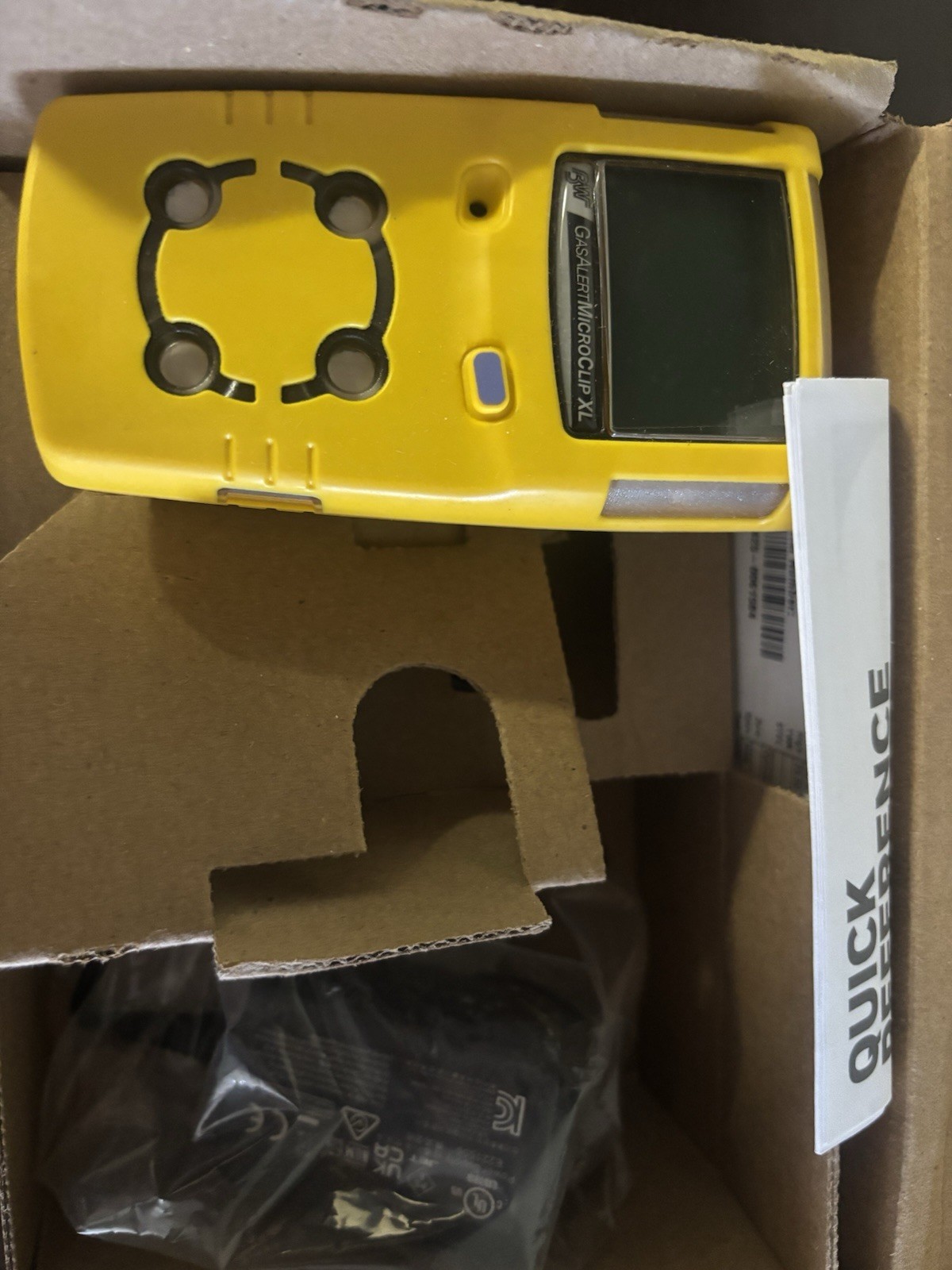 BW Technologies MCXLXWHMYNA GasAlertMicroClip XL 4 Gas DetectorCO H2S LEL and O2