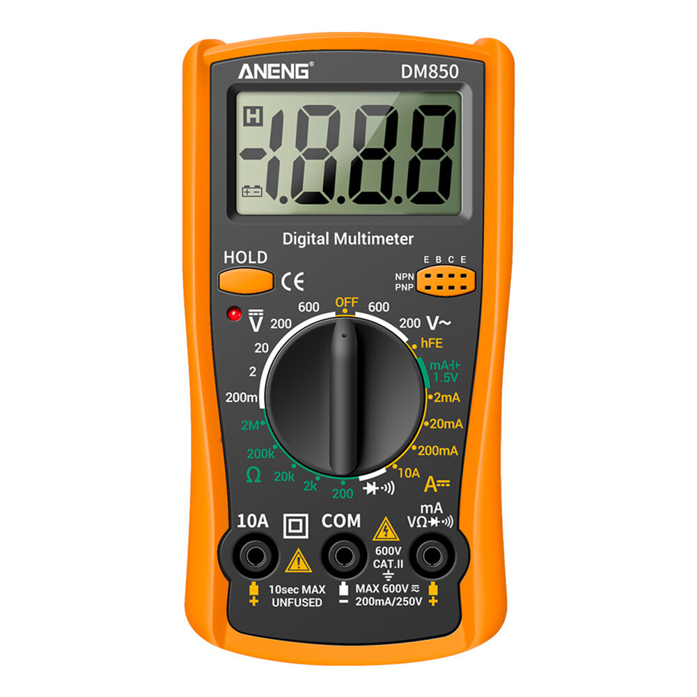 LCD Digital Multimeter Voltmeter Ammeter Ohmmeter Volt AC DC Tester Leads Meter