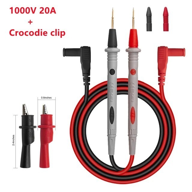 Multimeter Test Leads for Fluke Meter Electrical Alligator Clip Probes 1000V 20A