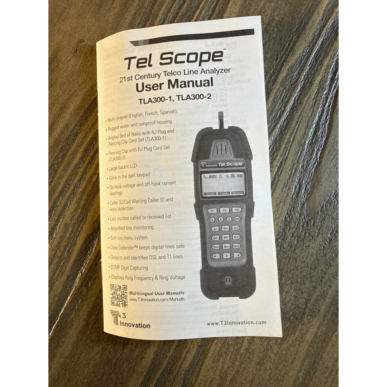 Platinum Tools Tel Scope TLA300-1 Telephone Test Set Analyzer Butt Set Open Box