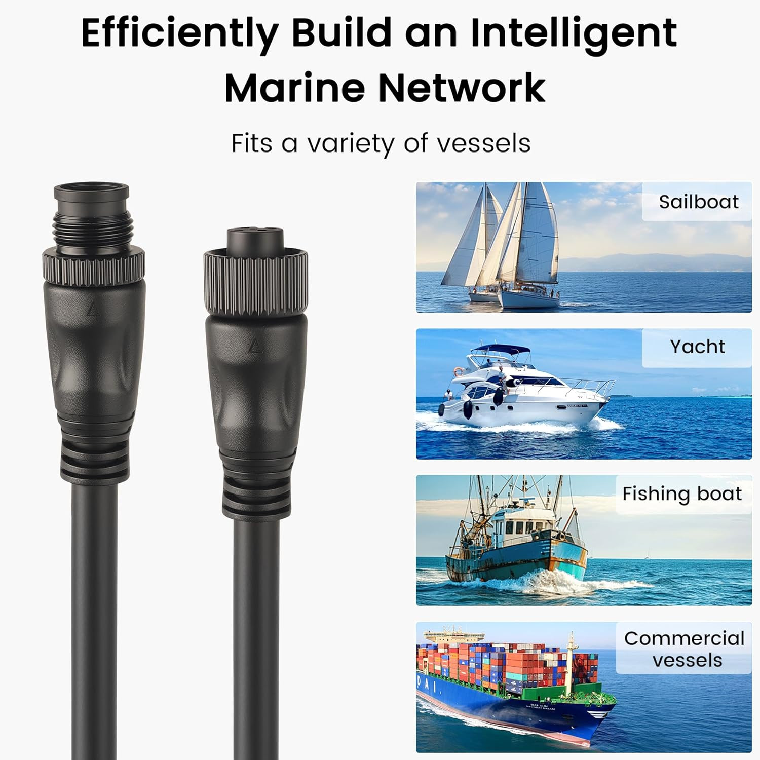 NMEA 2000 2Ft Marine Grade Backbone/Drop Extension Cable for GPS & More