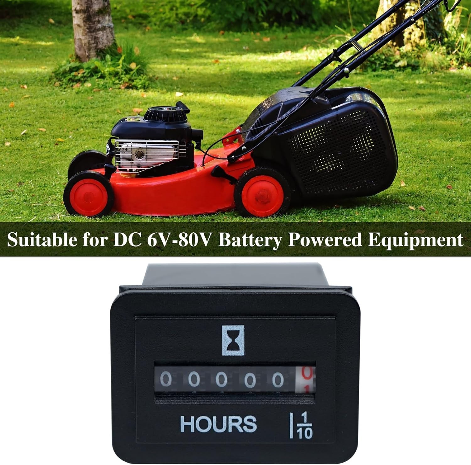 Durable Rectangular Hour Meter – No Battery Required, 0.1 Accuracy, Easy Install