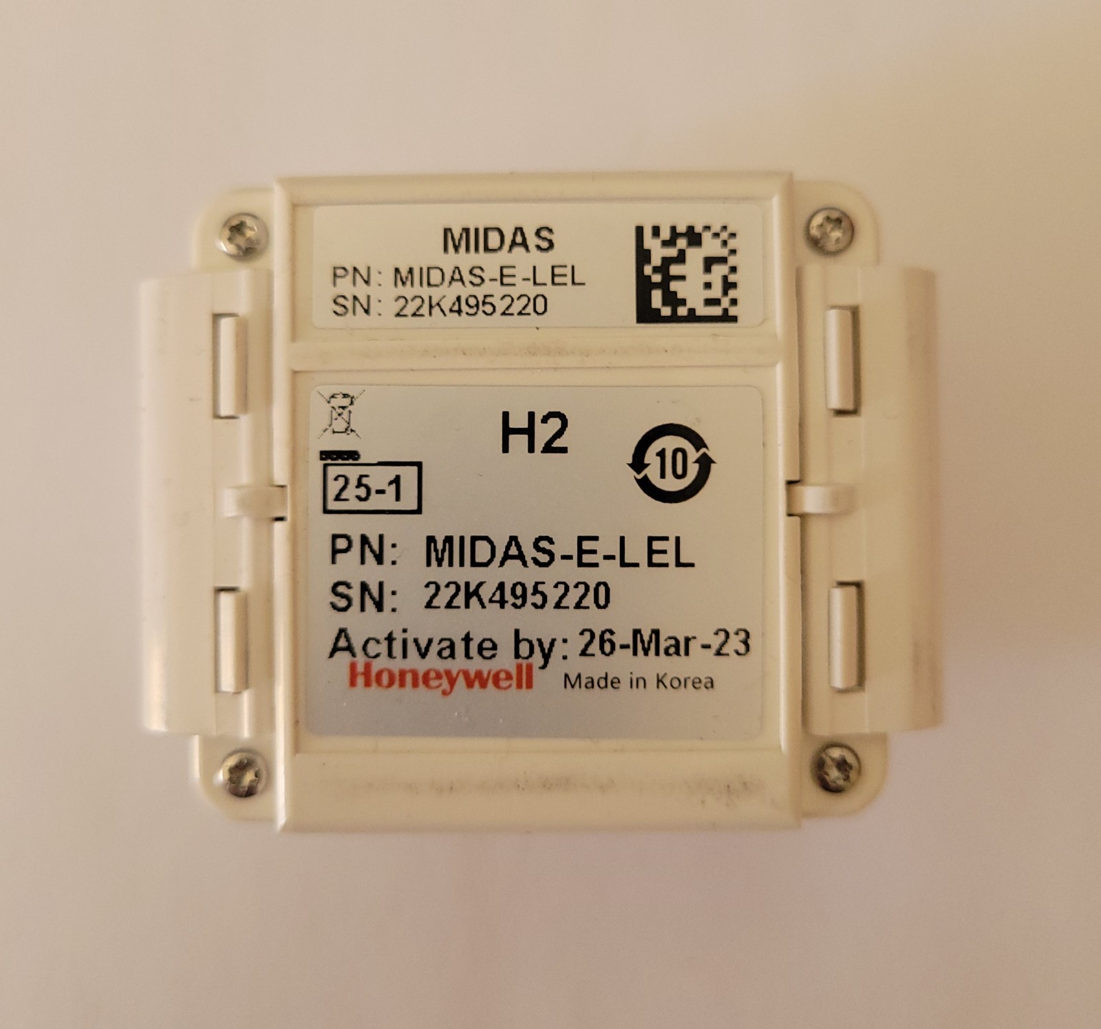 Honeywell MIDAS-E-LEL Gas Detector Sensor Cartridge Open box, 2 Years Remaining