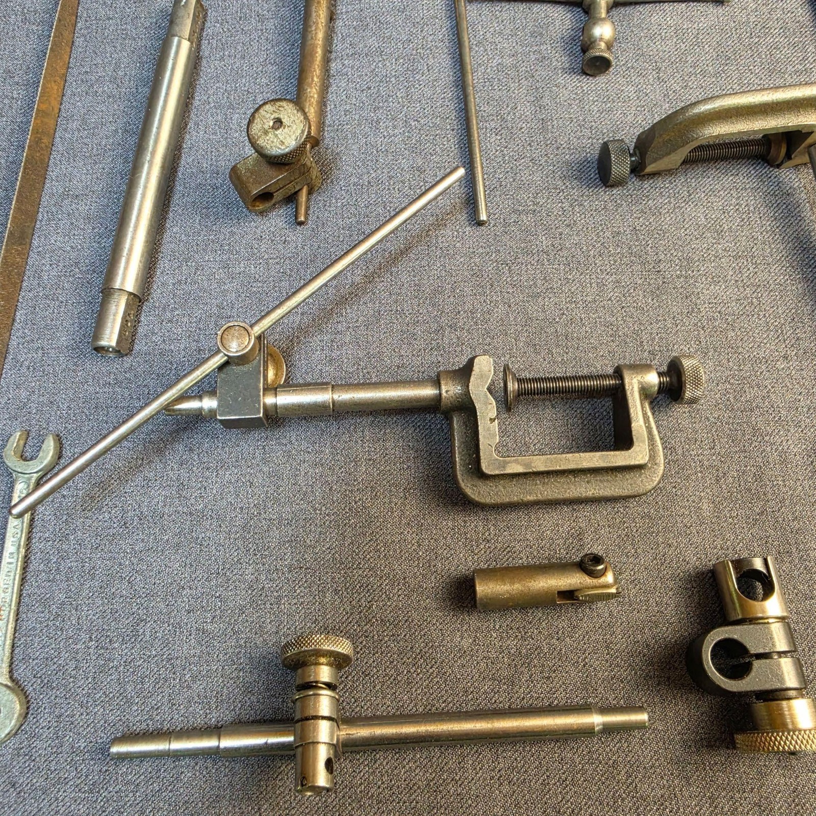 Vintage Starrett No.196 Dial Test Indicator Machinist Tool Set Made In USA Steel