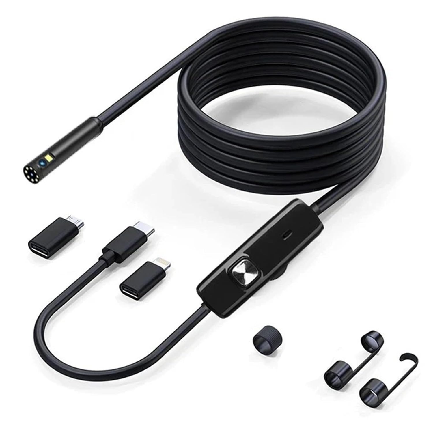 Endoscope Camera with 8LED Light,6.5FT 8MM Thick Semi-Rigid Snake Cameras, IP67