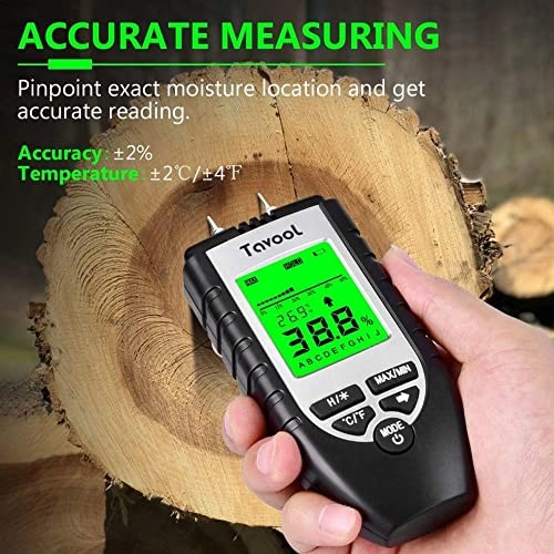 Wood Moisture Meter – Digital Moisture Detector Moisture Tester, Pin-Type Water