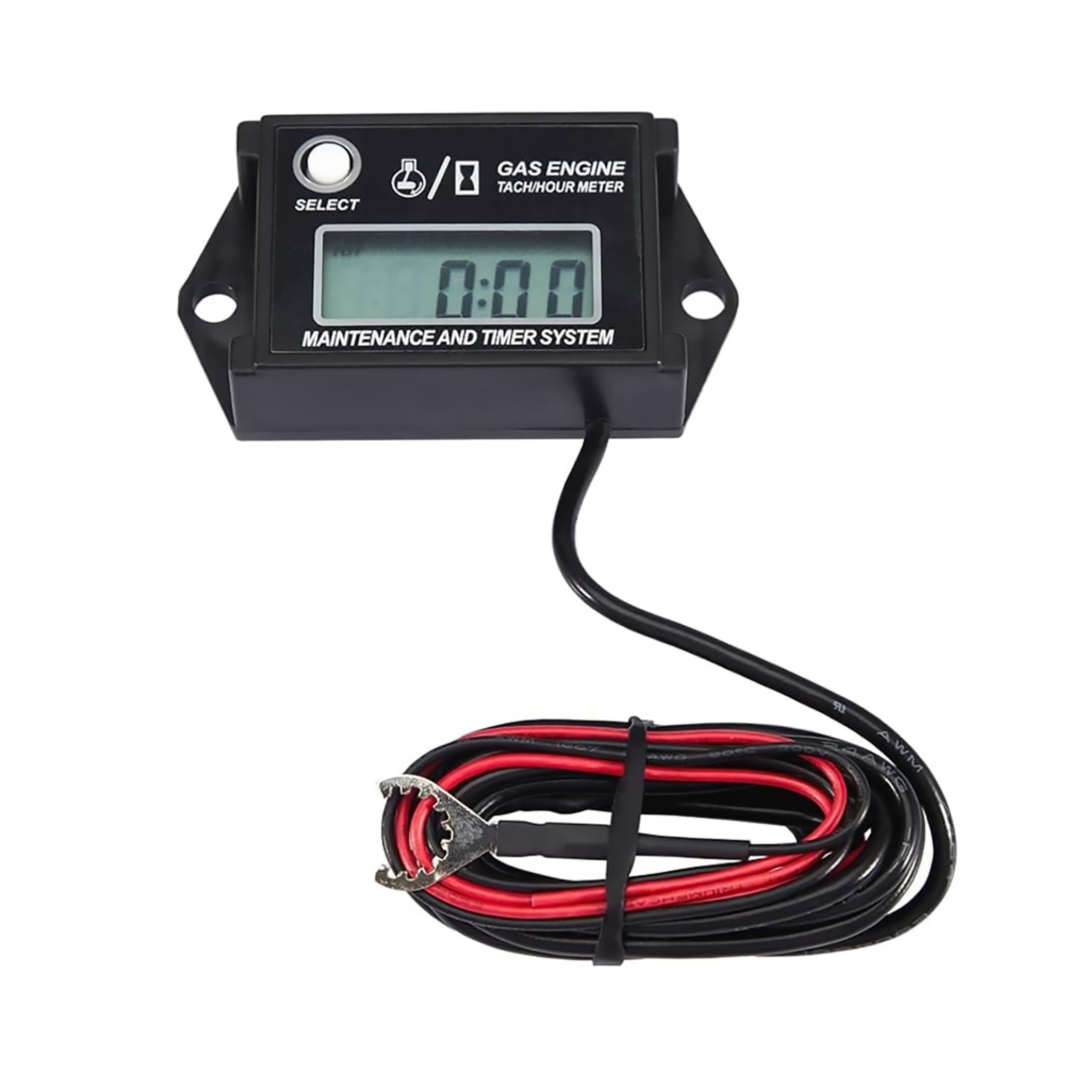 Waterproof Digital Mini Tachometer Hour Meter 25000 RPM For Go Kart Golf Cart