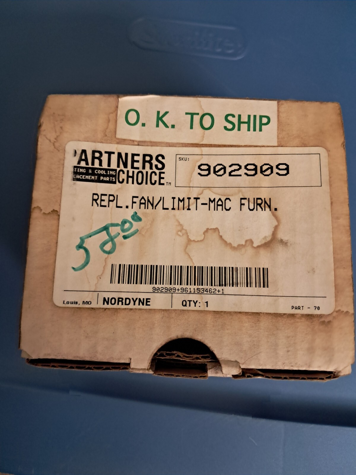 Partners Choice 902909 Furnace Fan & Limit Control – New in Box