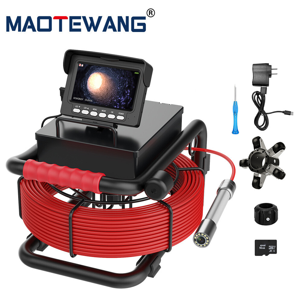 Pipe Inspection Camera 4.3 inch Monitor Drain Sewer Camera Pipe Endoscopes 30 m