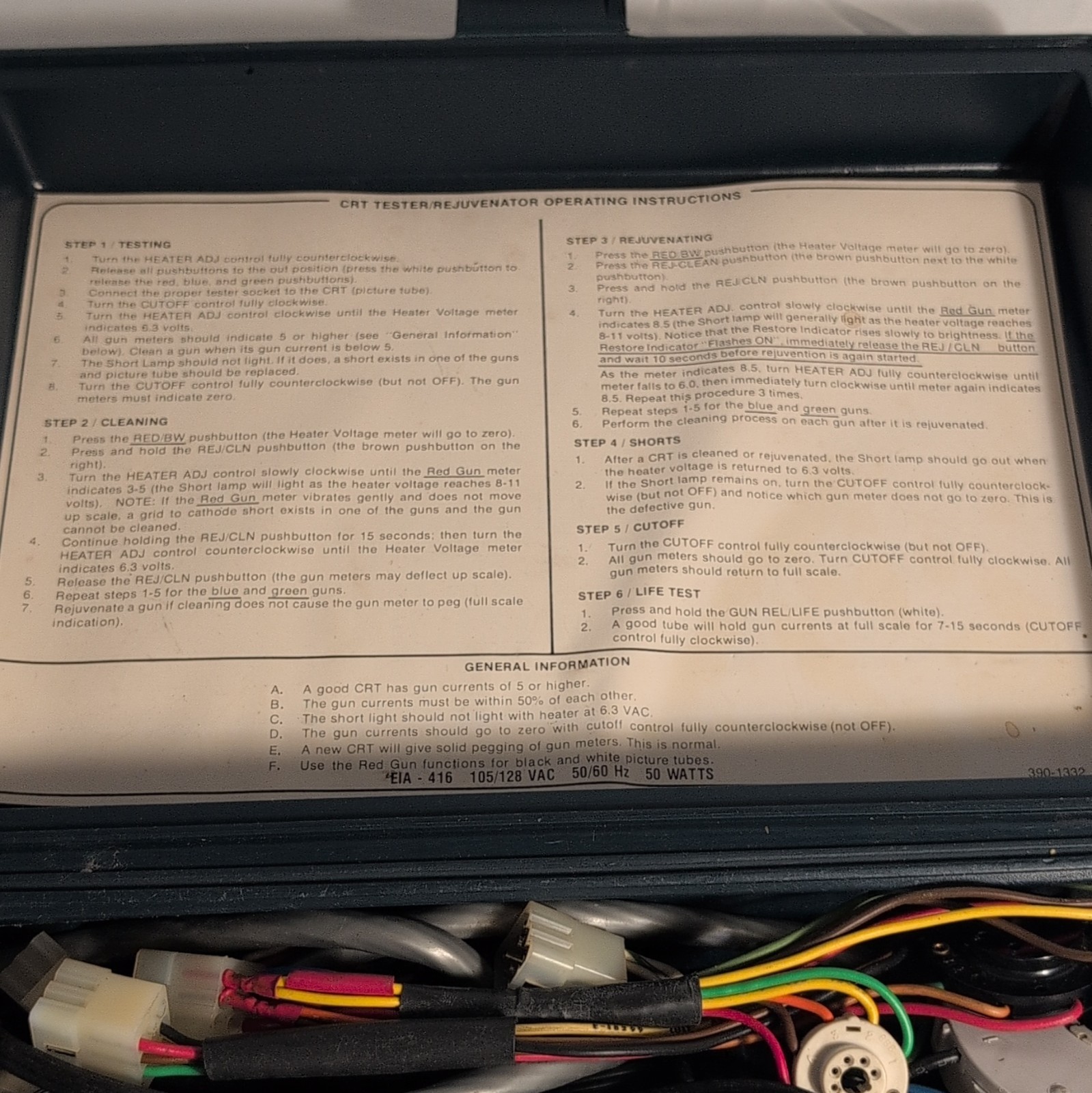 Simpson 390-1332 Analog CRT Tester & Rejuvenator Test Equipment Unit
