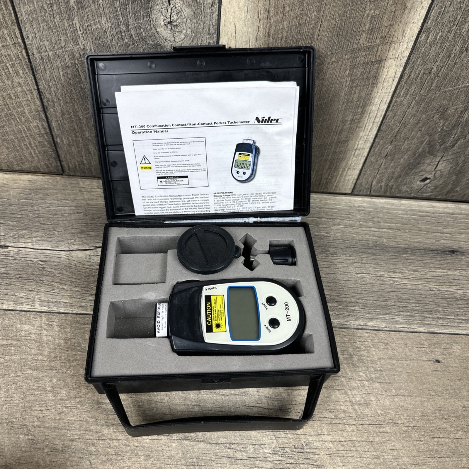 Shimpo Mt-200 Tachometer, Contct/Noncntct, 6 To 25000Rpm