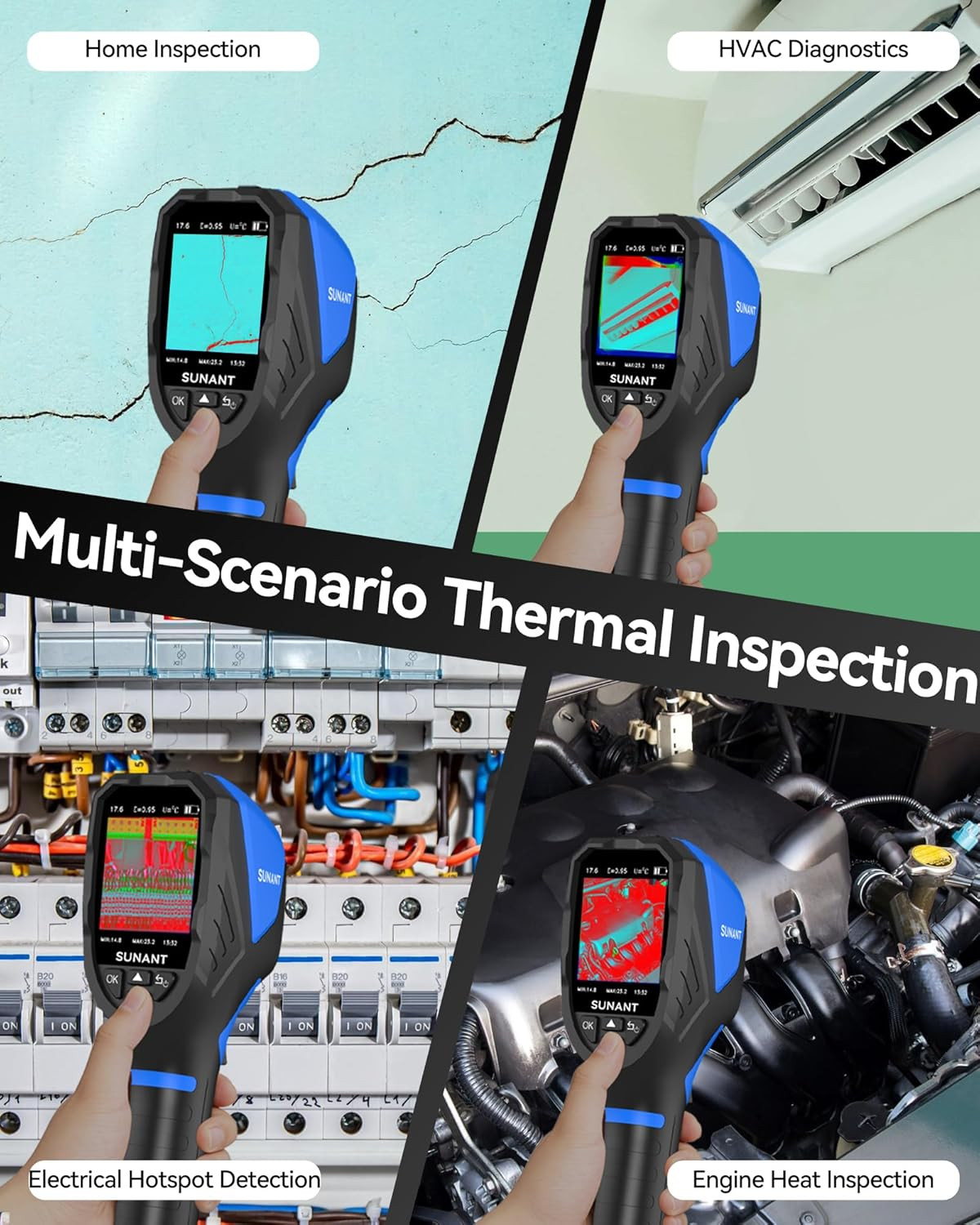 Mini Handheld Thermal Imaging Camera, 240X240 TISR, 25Hz Infrared Camera, -4°F t