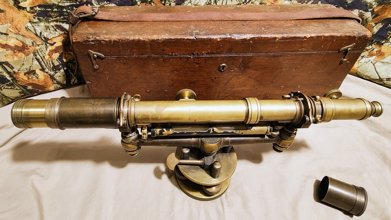 Early 1900’s W&LE Gurley 21” Brass Surveyor Wye Level Transit with Wooden Case