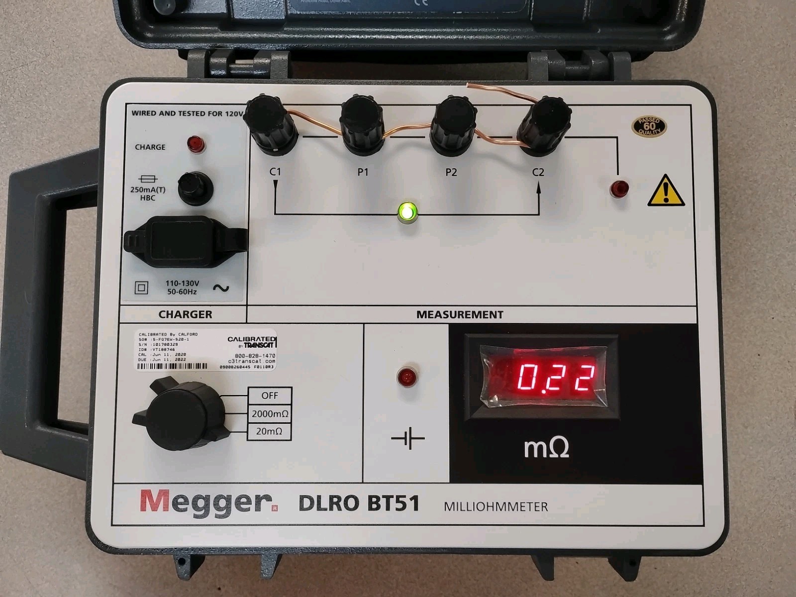 Megger BT51 120 DLRO Low Resistance Ohmmeter NOS W/ DH1-C Connect Kit NIP NATO