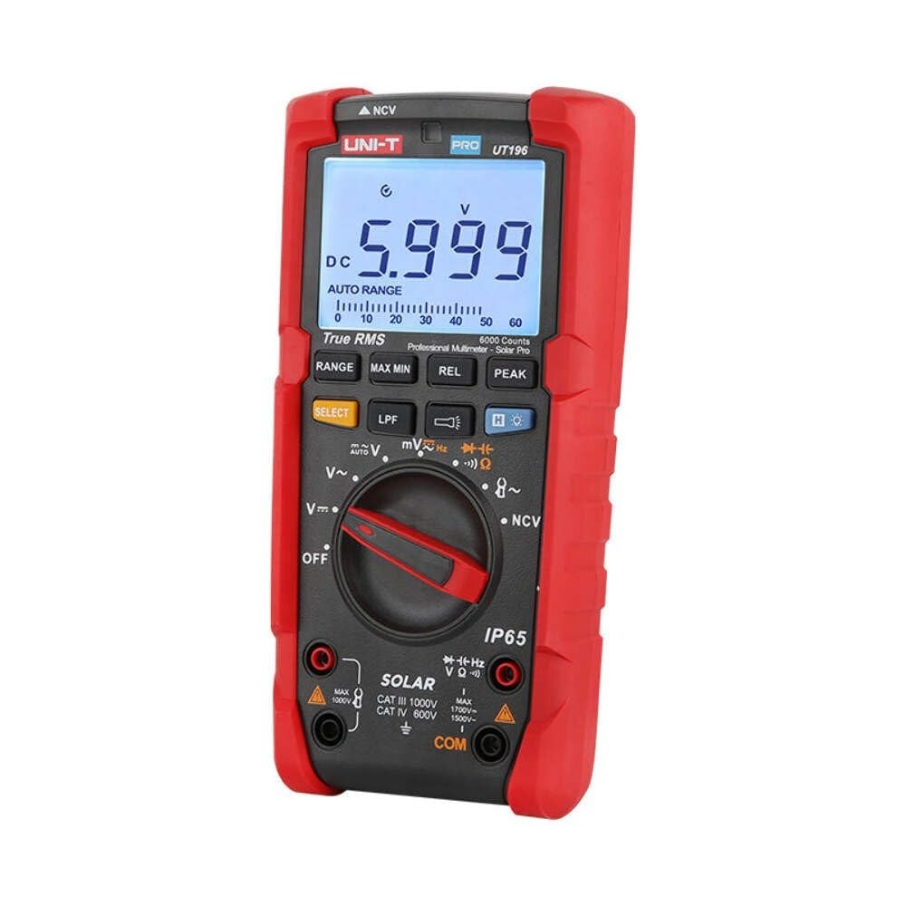 UT196 Solar Multimeter – True RMS 6000 Counts, 1700V DC/1500V AC Tester