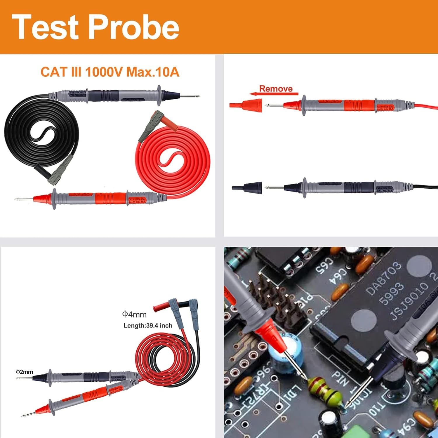 12-in-1 Multimeter Test Lead Kit with Magnet Hanger Kit and Soft Case for