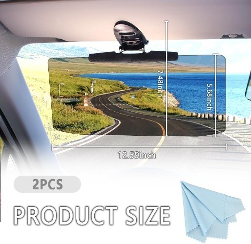2Pcs Visor for Car (Upgraded Version to Block Harmful UV Rays) Adjustable Angle,