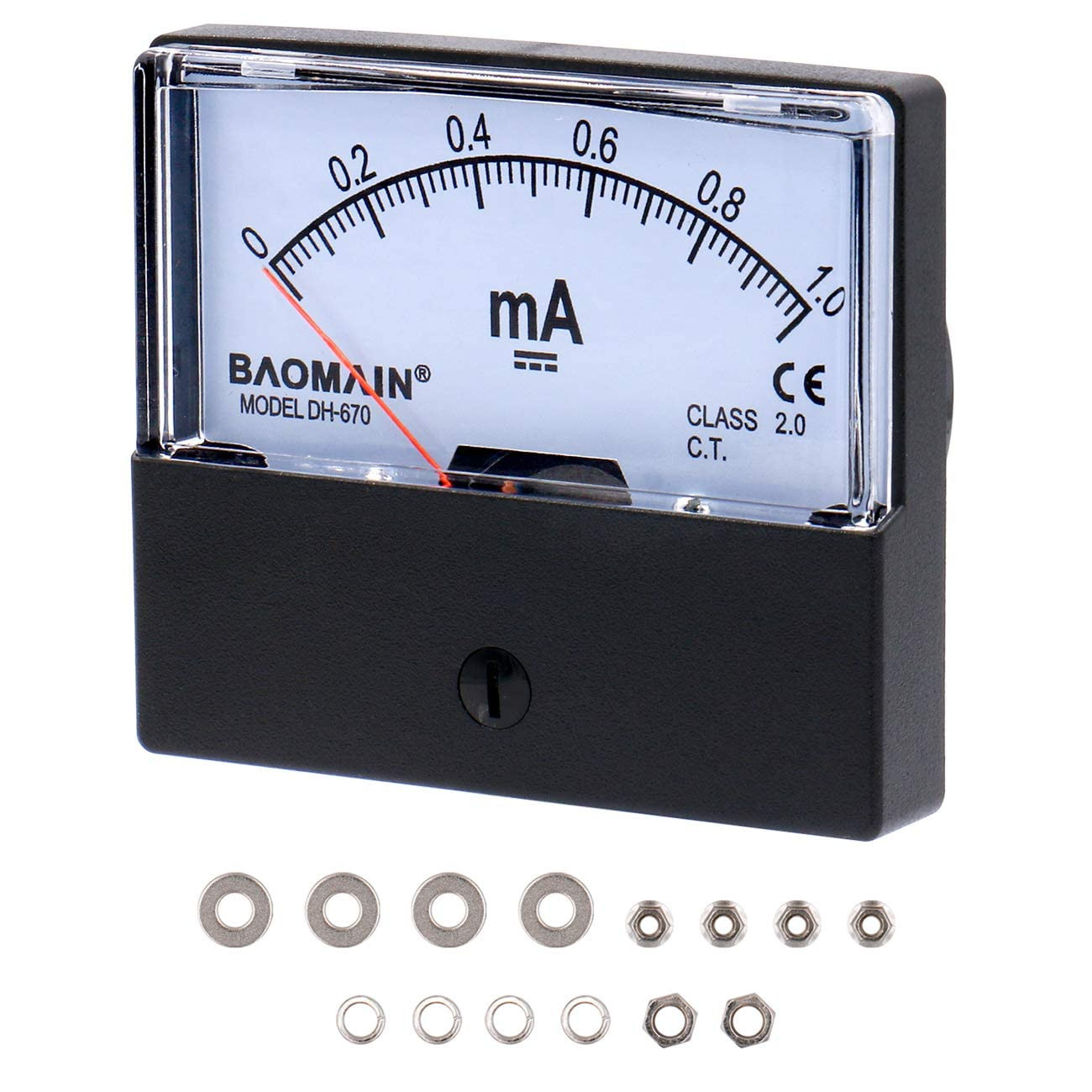 Ammeter DH-670 DC 0-1 Ma Rectangular Ampere Needle Panel Meter Gauge Amperemeter