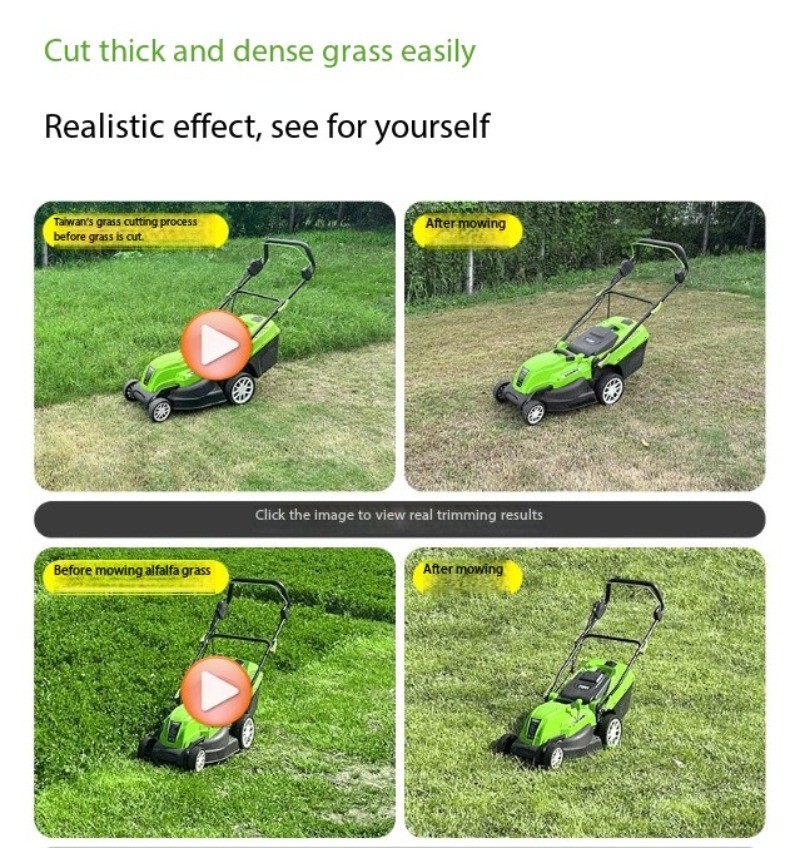 Weed Trimmer Wonder: Electric Lawn Mower, Push-Type, Compact for Home Use