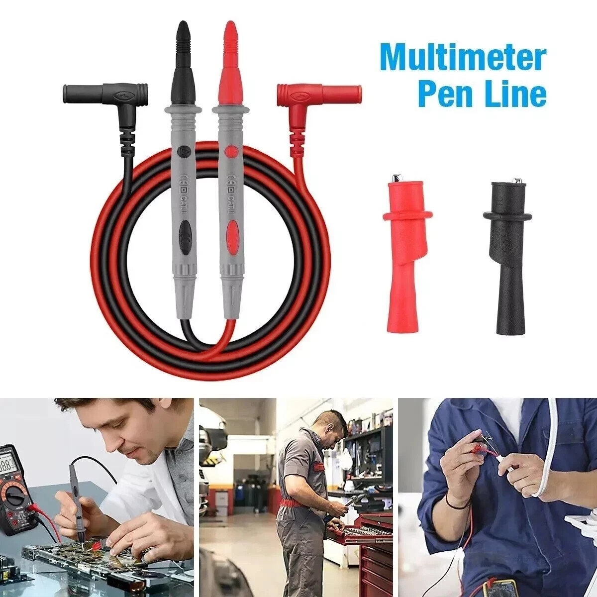 Multimeter Test Leads for Fluke Meter Electrical Alligator Clip Probes 1000V 20A