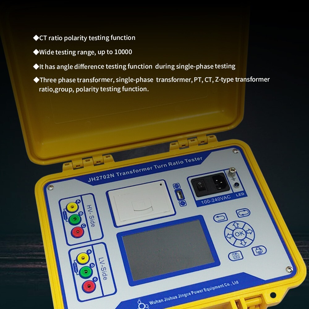 English/Spanish 3 Phase Transformer Ratio Tester Turns Ratio Group Meter TTR