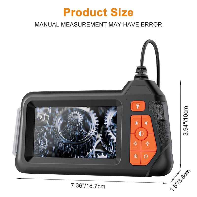 HD LED Industrial Endoscope Borescope 1080P 5.5mm Inspection Camera IP67 4.3inch
