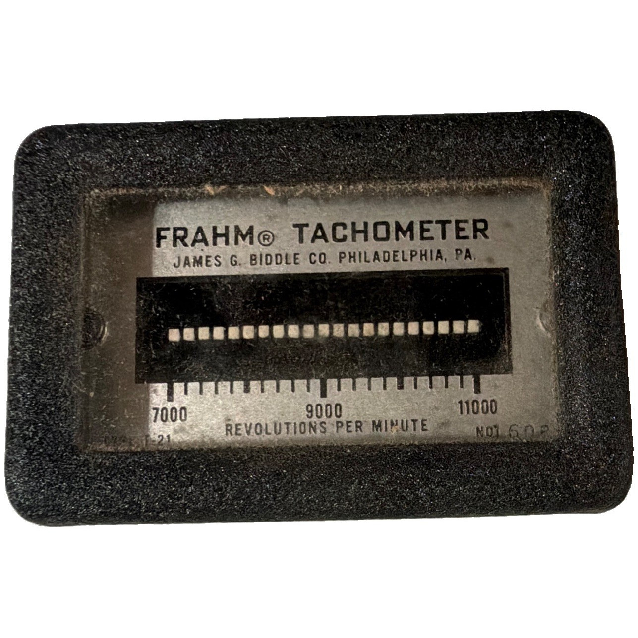 Frahm Resonant-Reed Tachometer 31-J Revolutions Per Minute Rectangular Type