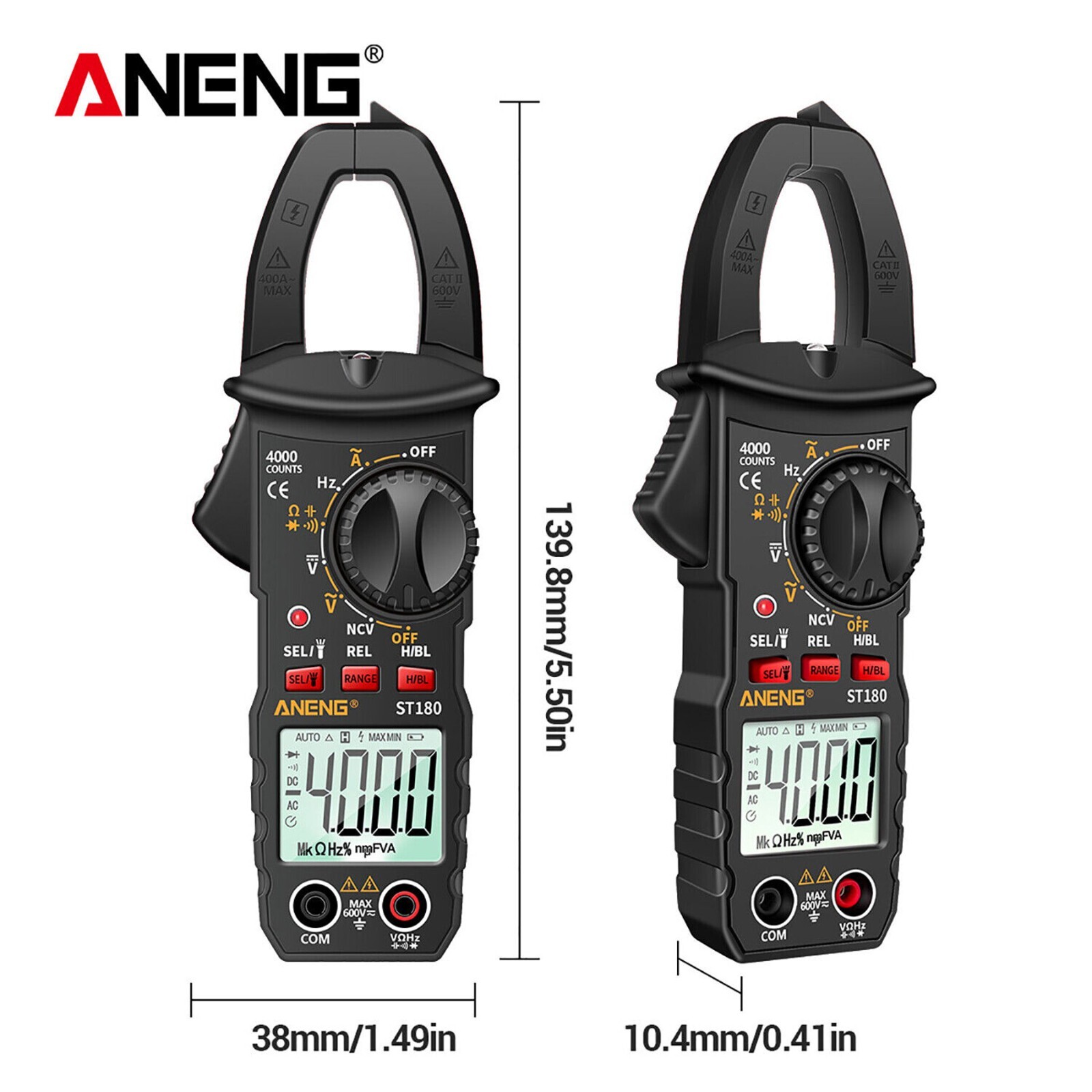 Digital Multimeter Tester AC DC Volt Amp Clamp Meter Auto Range LCD Handheld