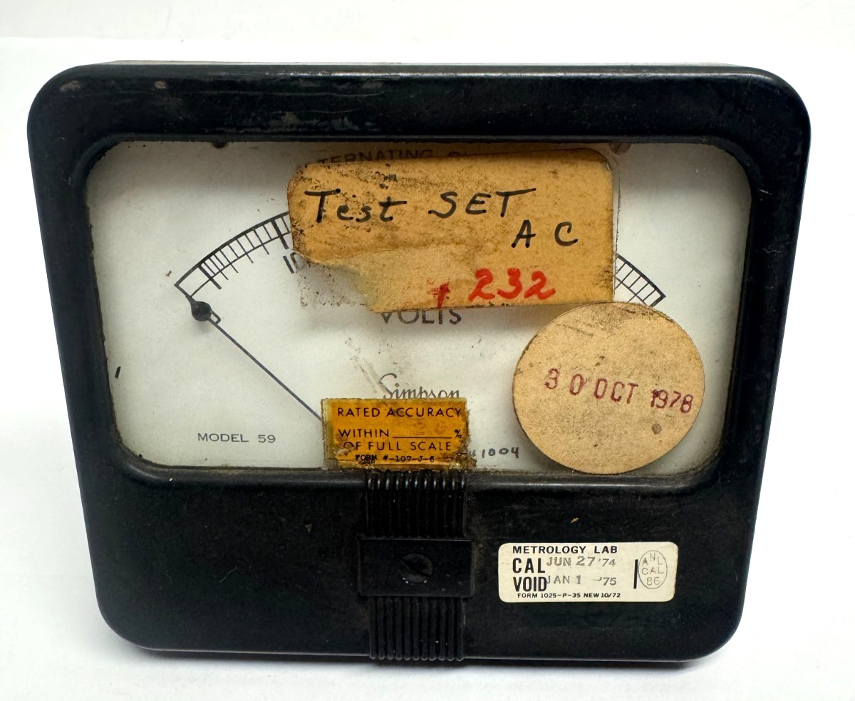 Vintage Simpson Model 59 Rectangular Analog AC Voltmeter.