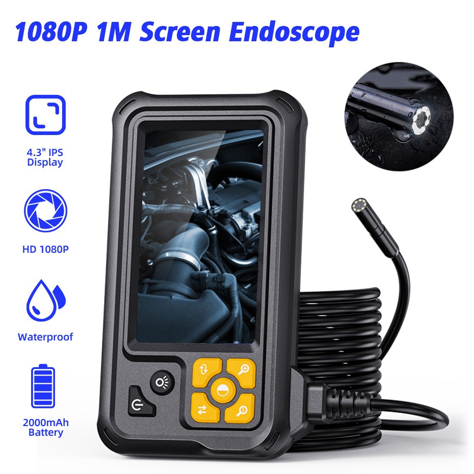 KERUI 8LED IP67 Borescope Camera 1M Flexible Cable 1080P HD 4.3 Inch Display