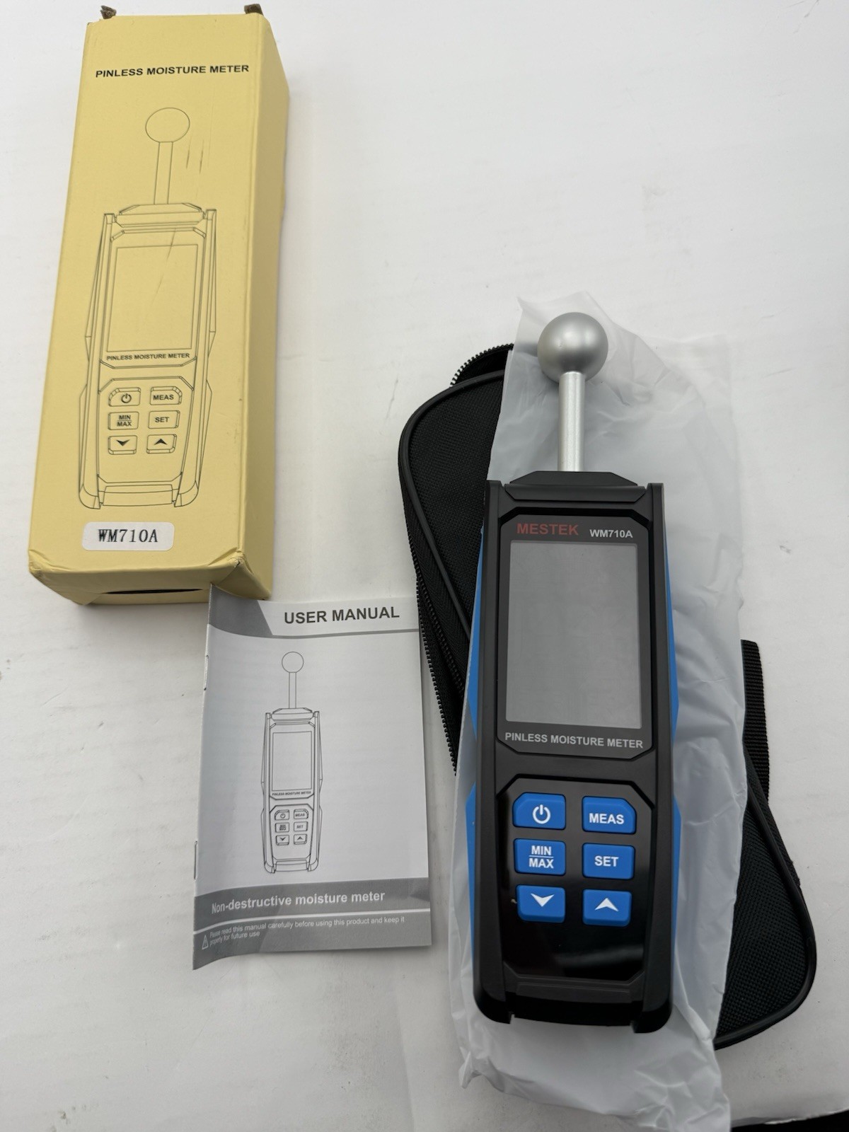 WM710A Digital Wood Moisture Meter Spherical Hygrometer Timber Damp Detector