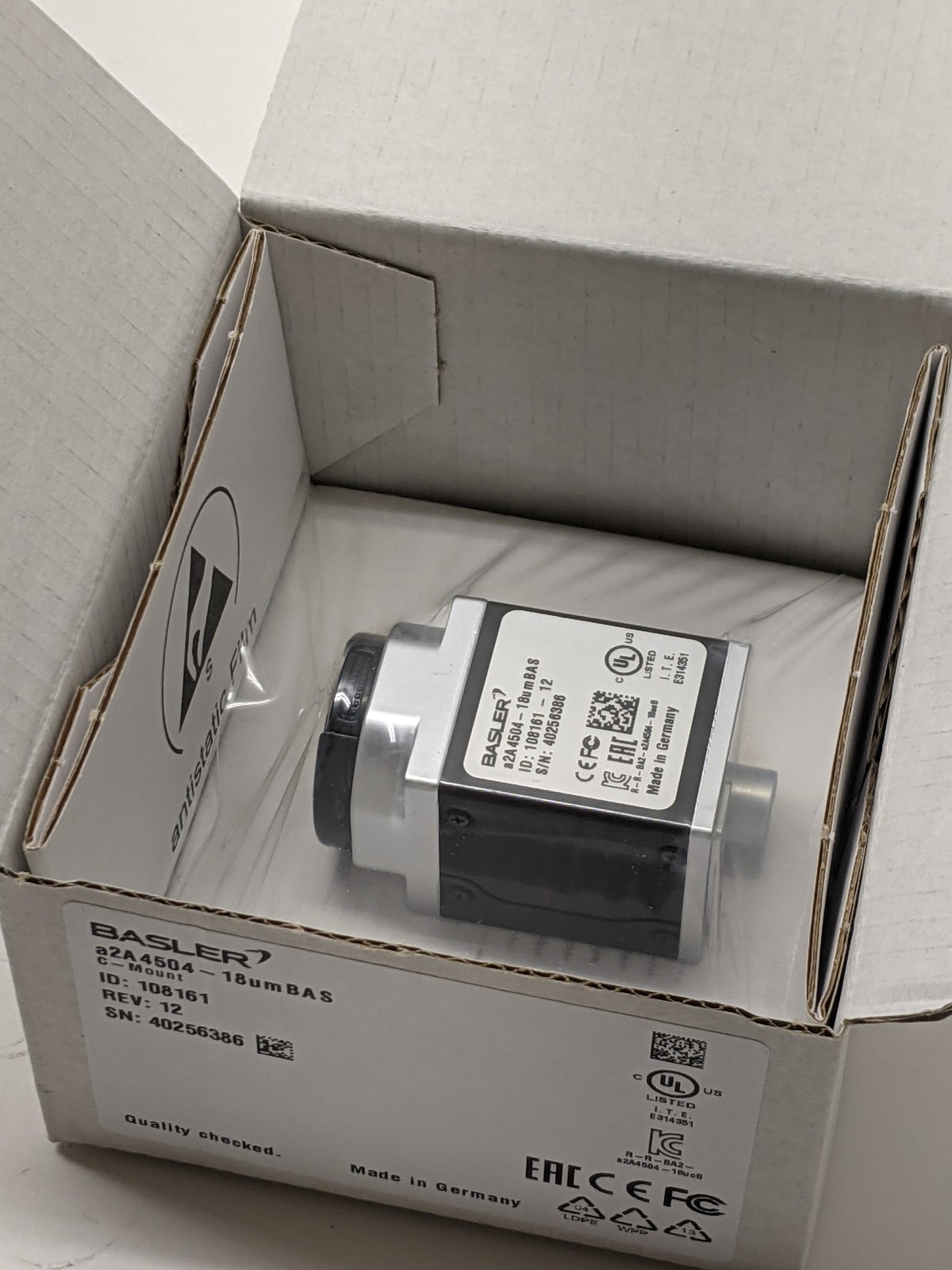 Basler a2A4504-18umBAS 20.2MP Mono USB 3.0 C-Mount Machine Vision Camera