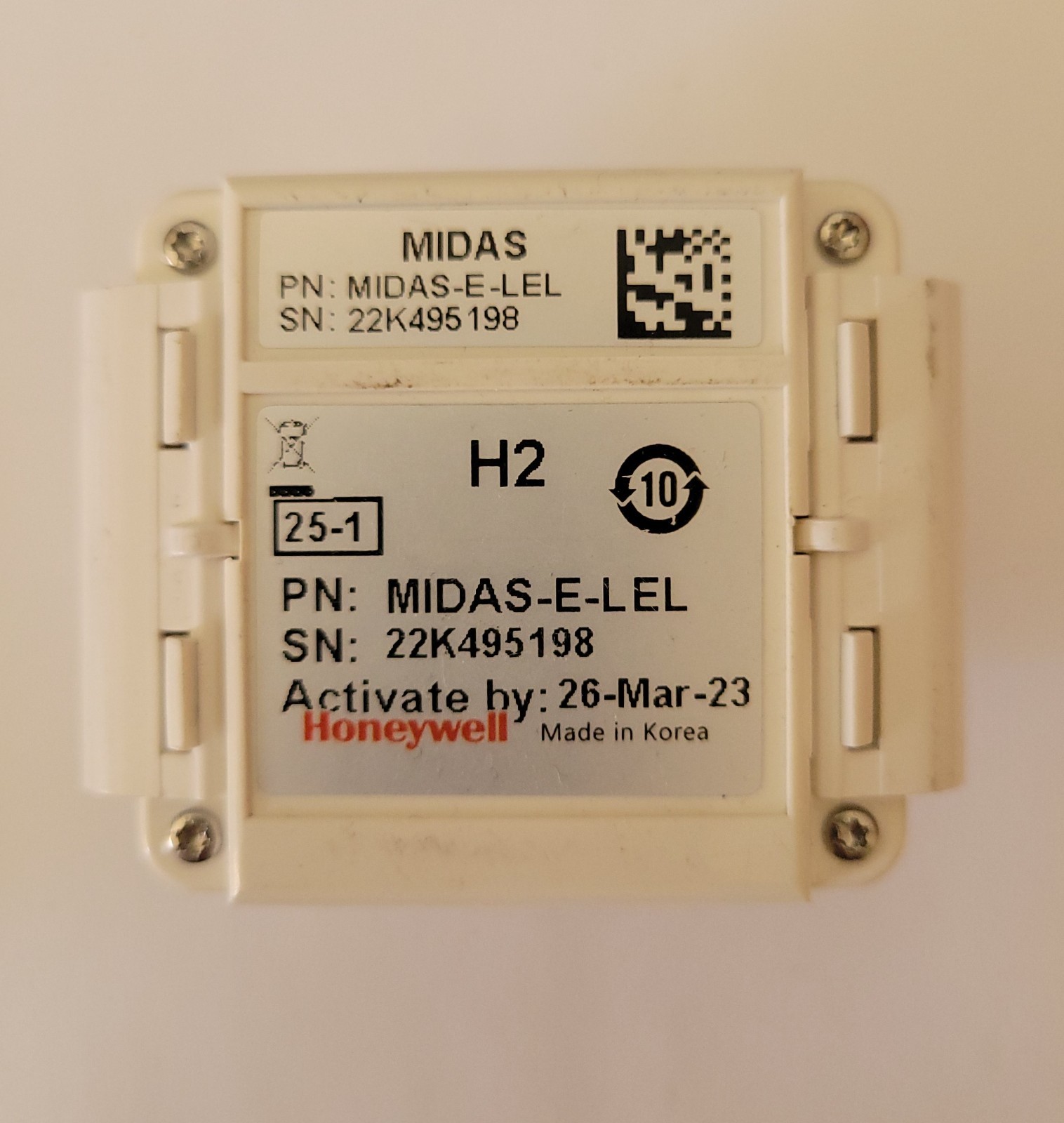 Honeywell MIDAS-E-LEL Gas Detector Sensor Cartridge Open box, 2 Years Remaining