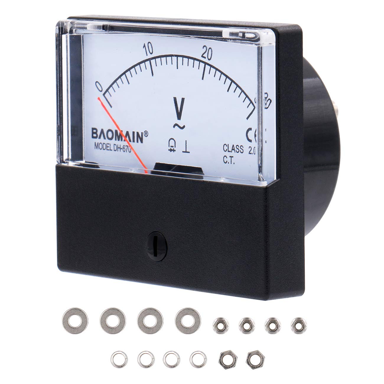 Voltmeter Dh670 Ac 030v Rectangular Class 2.5 Analog Panel Volt Voltage Meter