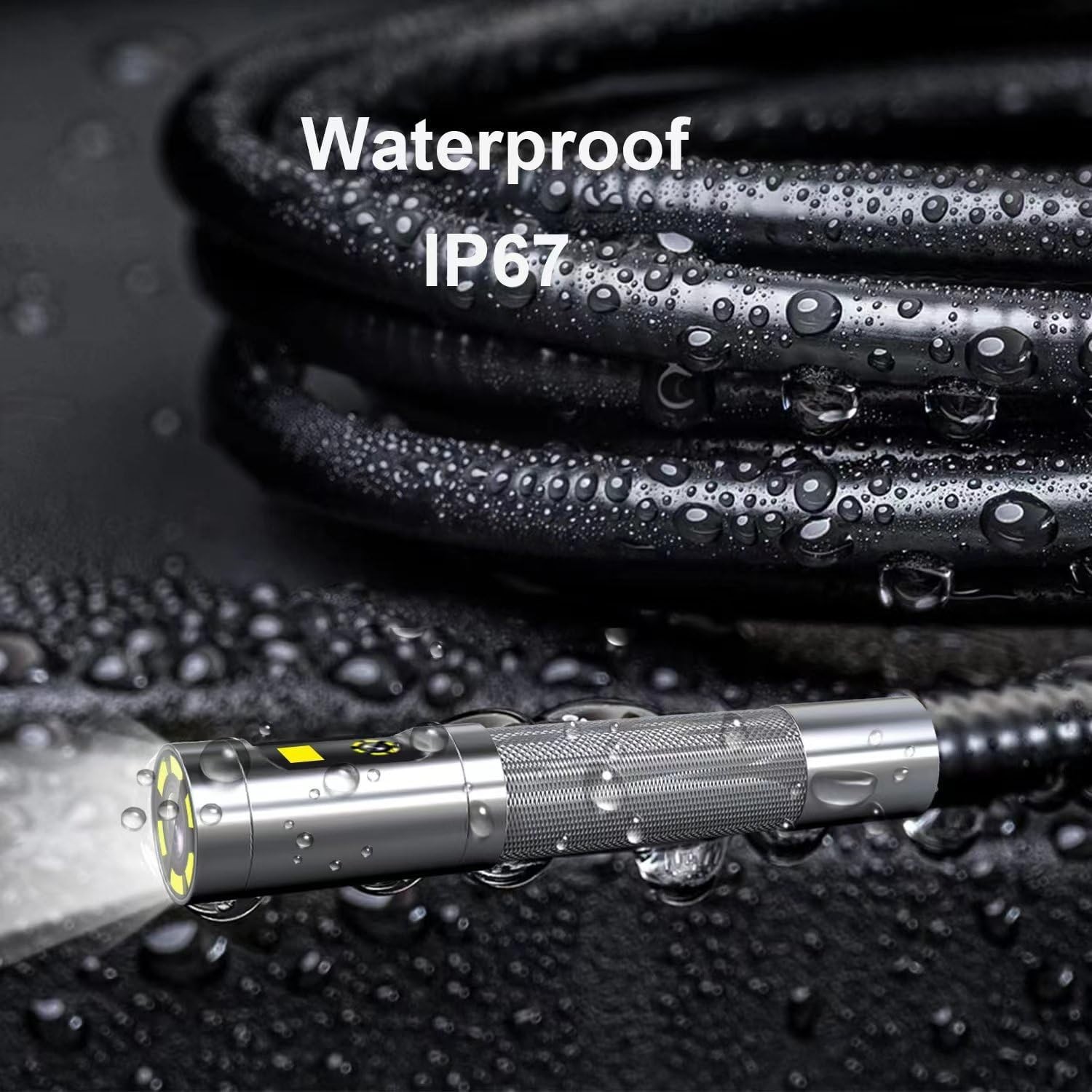 Dual-Lens Articulating Borescope with Light 5FT