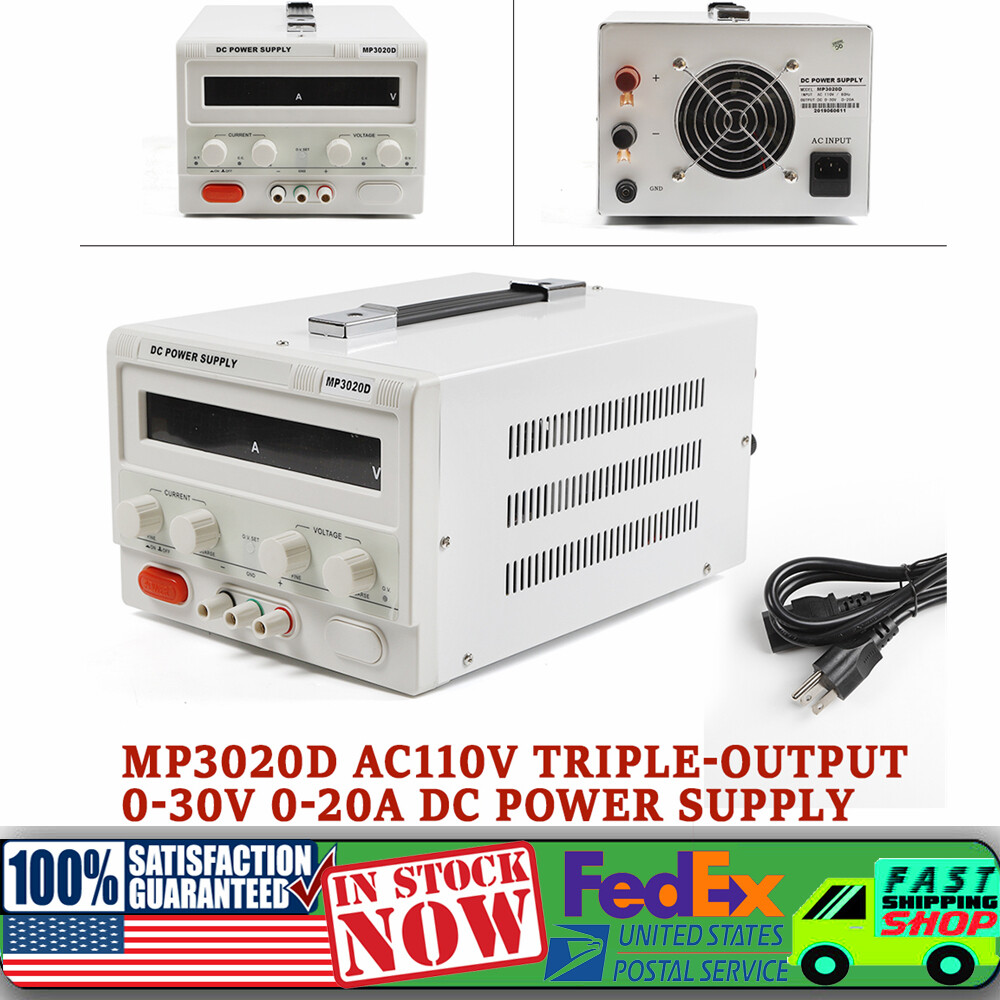 0-20A 0-30V Benchtop Lab DC Regulated Power Supply Variable Test Power Source