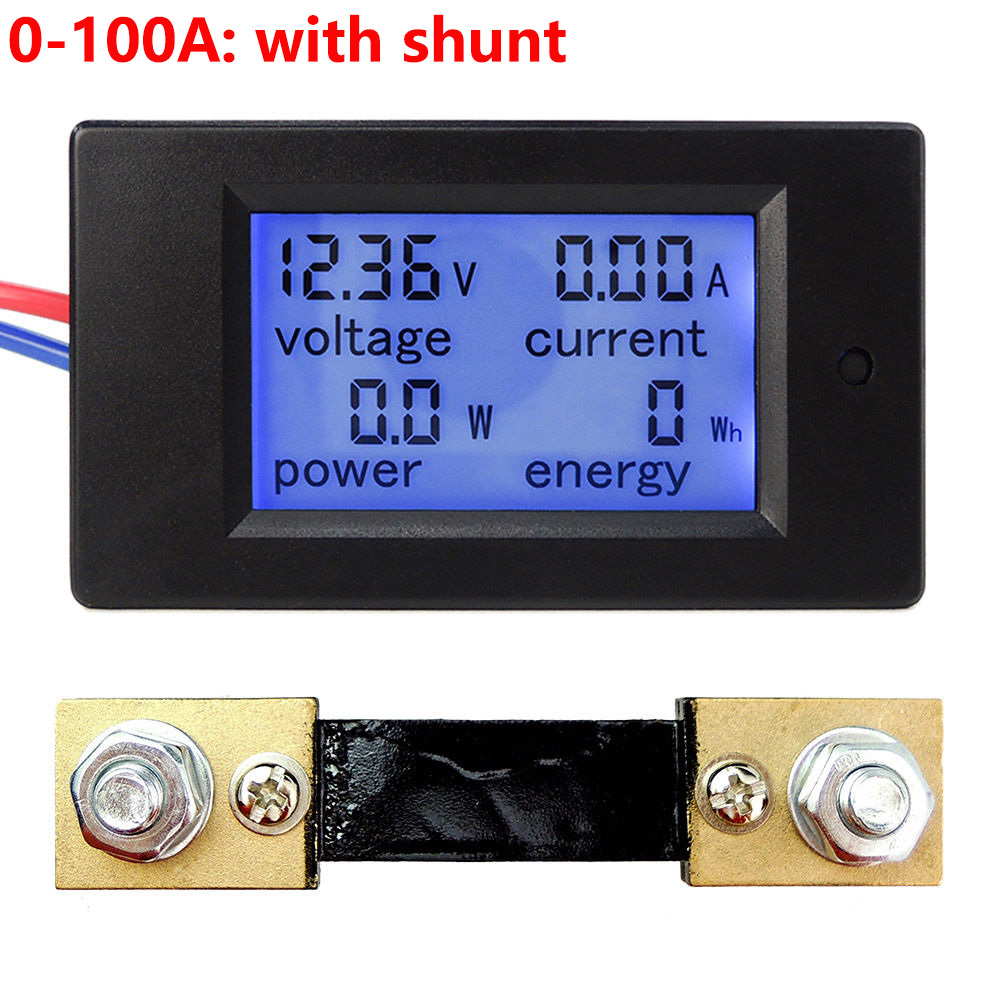 DC 6.5~100V 20-50-100A LCD Digital Combo Panel Display Volt Amp Power Watt Meter