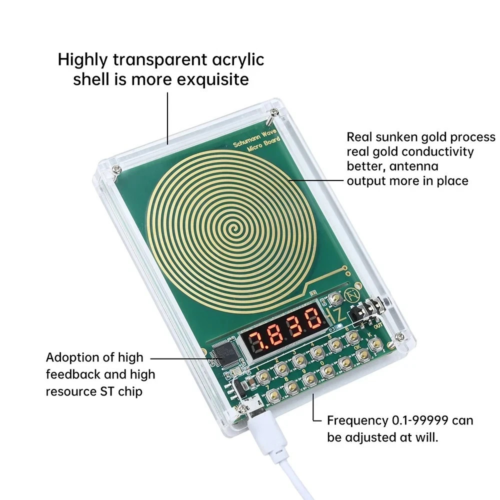 For Schumann Wave Generator Pulse Sine Frequency+Audio Output Connector+Case
